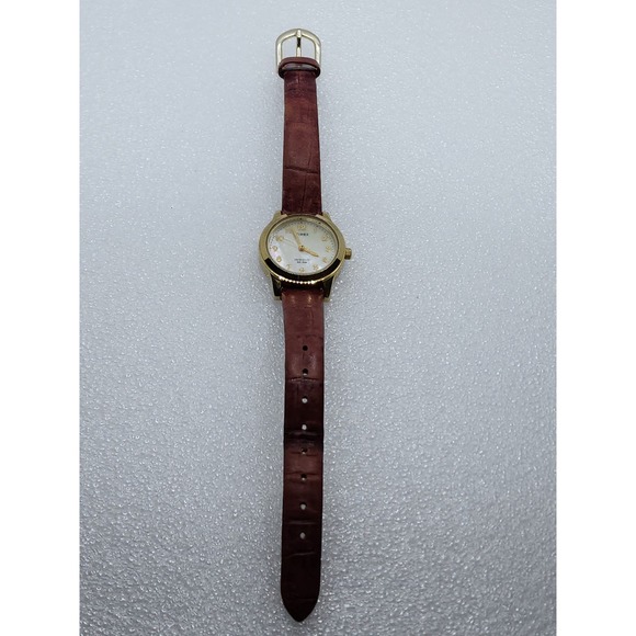 Timex Indiglo 24mm Mother of Pearl MOP watch Gold tone Easy Reader Vintage Lot - Picture 3 of 5